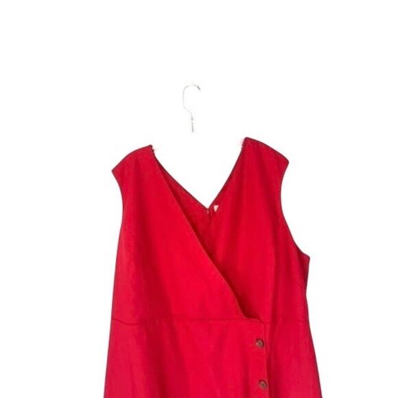 Loft Plus Red Sleeveless V-Neck Classic Casual Basic Sleeveless Dress‎ Size 22 - Picture 5 of 12